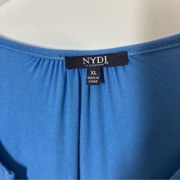NYDJ Women's Size XL Blue Perfect Tee Three Quarter Sleeve V-Neck T-Shirt - Picture 5 of 10